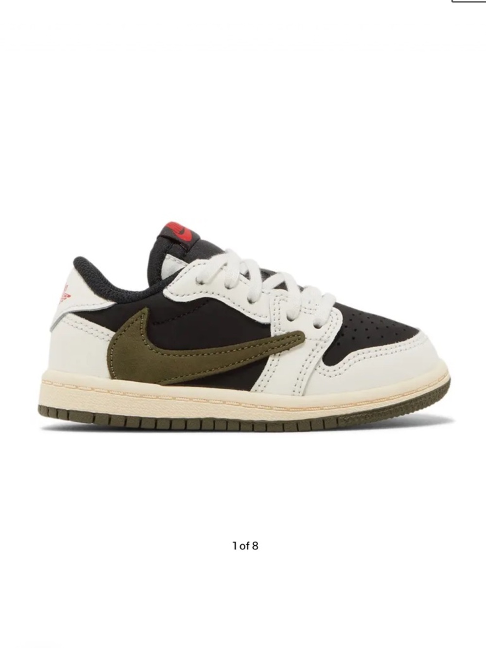 Toddler Boys Travis Scott x Air Jordan 1 Retro Low OG SP TD 'Olive' EUC